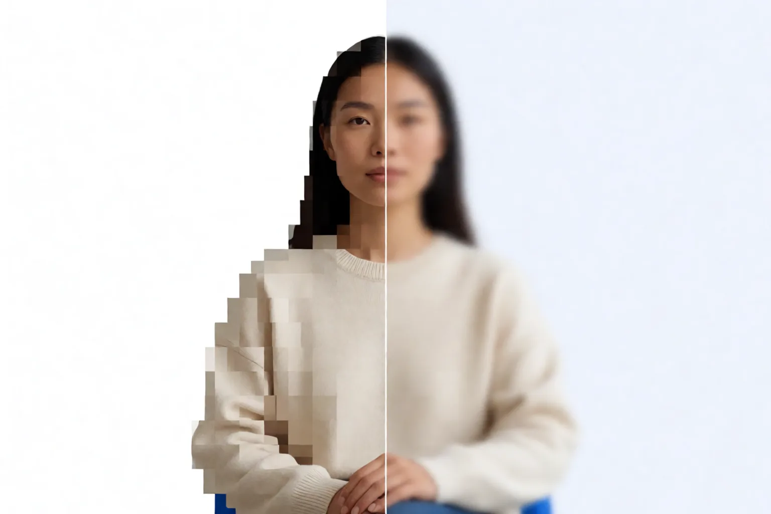 像素化与模糊对比